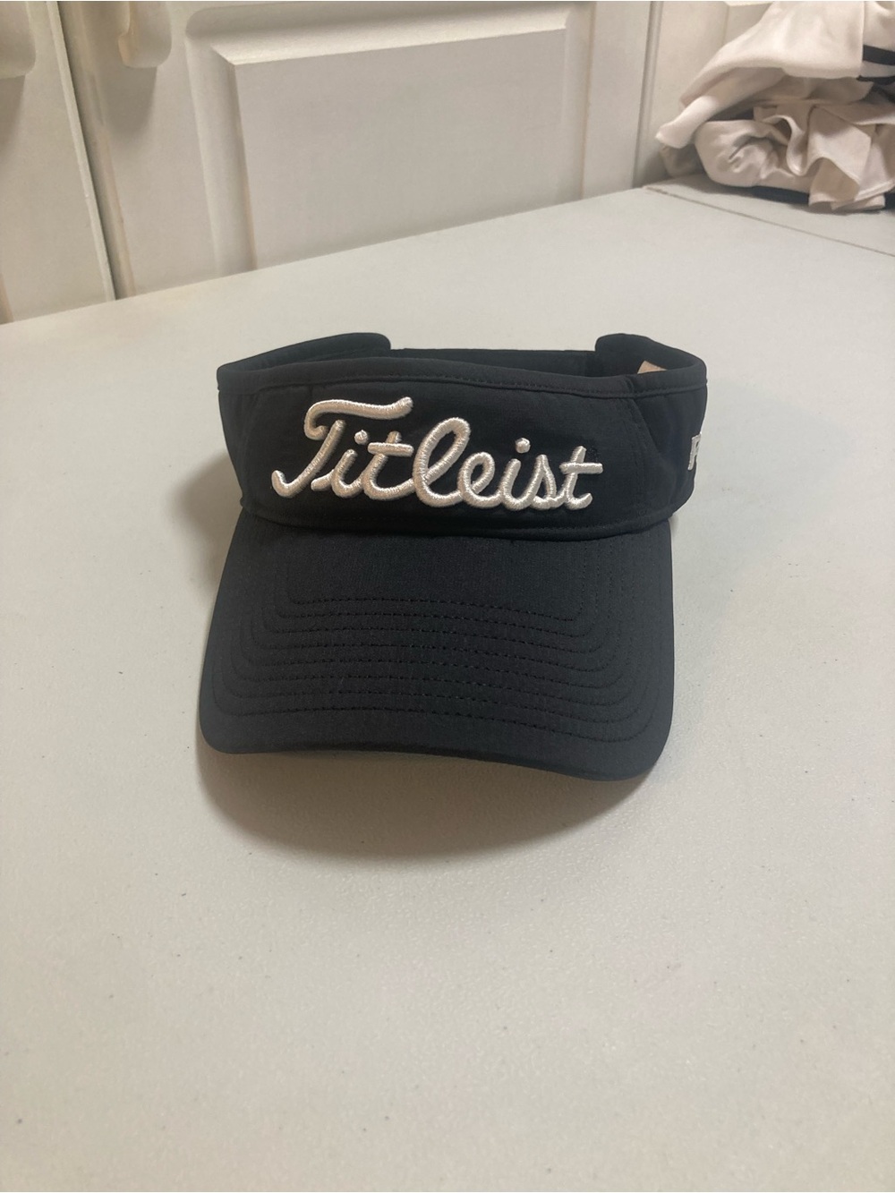 Titleist Black Golf Visor with White Script Logo